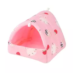 Cama pequena para animais de estimação, mini gaiola fofa, tapete quente, ninho de cobaia, casa de hamster, coelho, casa do esquilo, inverno