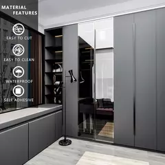 Papel de parede autoadesivo impermeável do PVC, preto grosso, puro, removível, papel matte do contato, parede, bancada, armário, prateleira - loja online