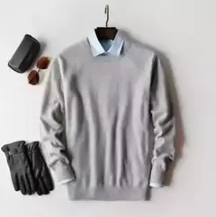 Imagem do Pulôver de caxemira masculino, suéter clássico de algodão quente, camisa para outono e inverno, 2022