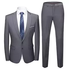 Conjunto de terno de peito único masculino, costura fina, lapela emagrecedora, noivo na moda, 1 conjunto - comprar online