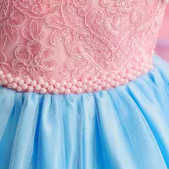 Bordado Elegante Crianças Princesa Vestidos para Meninas Luxo Golden Lace Vintage Crianças Festival Party Gown Bebê Batismo Vestidos na internet