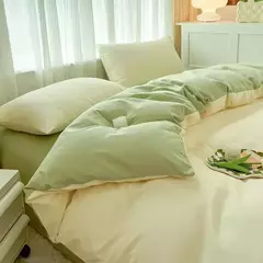 Conjunto de cama de tecido com escova de cor sólida, 2 lados, 4 peças, capa de edredom, fronha, lençol, colcha, único, queen, king size - comprar online