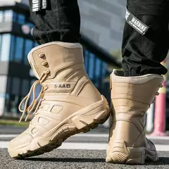 Imagem do Botas táticas impermeáveis do exército para homens, Sapatos de trabalho no deserto, Sapatos de escalada e caminhada, Botas de tornozelo ao ar livre, tamanho grande 47