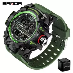 Relógio de quartzo estilo G SANDA masculino, choque impermeável, relógio militar esportivo, relógio de pulso digital masculino, relógio, novo, 3133, 50m, 2022 - loja online