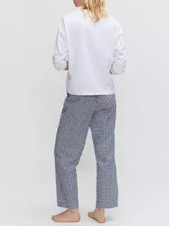 Calça xadrez casual feminina com cordão, cintura alta, calça reta, roupa diária, amiga da pele, moda verão, nova, venda quente - Wolf Magazine