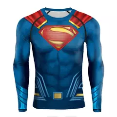 Camiseta de manga comprida super-herói masculina, impressão digital 3D, camisa apertada, ao ar livre, corrida, fitness, ginásio - loja online