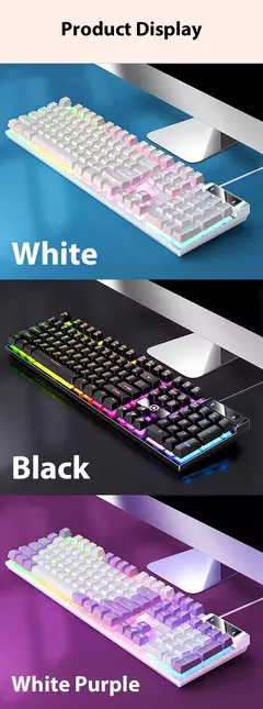 K500 teclado para jogos com fio sensação mecânica laptop desktops pc computador acessórios de escritório 104 teclas teclados com luz de fundo rgb