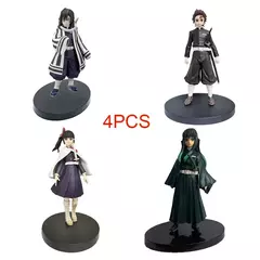 Imagem do Anime demônio slayer figura kamado tanjirou nezuko figuras de ação pvc modelo brinquedos zenitsu estatueta inosuke kimetsu não yaiba figura