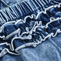 Roupas jeans sem mangas para meninos e meninas, pijama casual triangular rastejante, moda retrô, 2 peças na internet