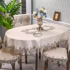Toalha de mesa redonda do laço europeu para a sala de estar, mesa de chá simples, hotel, hotel, agregado familiar, luxo, pano - loja online