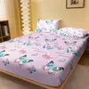 Simples e Moderno Borboleta Impresso Matte Lençol, Quarto Impresso Tampa de Cama, Cama (Excluindo Fronhas), 1