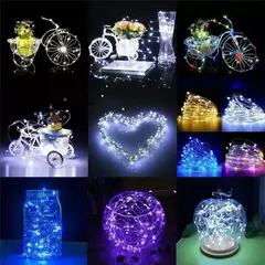 Bateria Powered LED Fairy Lights, Copper Wire String Lights para quarto, jardim, festa, casamento, decoração de Natal, 1 m, 2 m, 3 m, 5 m, 10 m, 20m - loja online