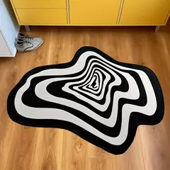 Tapete Irregular Lavável à Máquina, Tapete Moderno, Tapete, Capacho de Entrada, Tapetes, Preto e Branco, Decoração para Casa, Sala, Quarto - comprar online