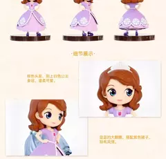 Bandai-Princesa Aurora Jasmine Megara Snow White Mini Action Figures, Qposket Série História, Brinquedos das meninas, Modelo Clássico Ação