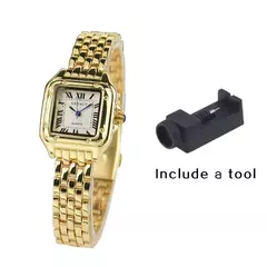 Relógio de pulso quartzo quadrado feminino, relógio prata simples, pulseira de aço, marca clássica, 2021 - comprar online
