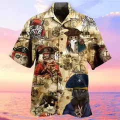 Camisa havaiana com estampa 3D masculina papagaio, blusa de praia casual manga curta, camisa lapela vocacional, moda menino