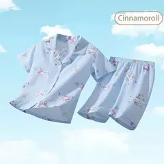 Conjunto de Pijamas Anime infantil, Roupa das Meninas, Roupa Confortável, Homewear das Meninas, Minha Melody, Sanrio, Pochacco, Cinnamoroll, Kuromi - Wolf Magazine