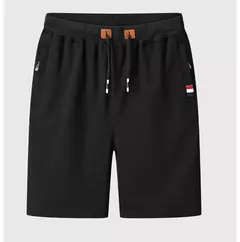 Imagem do Shorts de suor com elástico na cintura masculino, bermudas masculinas, plus size, treino, casual, calção de jogger monocromático, bolsos, verão, 2022