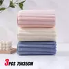 Toalhas de Algodão Espessado para Adultos e Crianças, Super Absorvente, Macio e Confortável, Conjunto de Toalha de Lavagem Facial, 3PCs