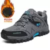Botas de neve de couro impermeáveis masculinas, super quentes, ao ar livre, caminhadas, trabalho, sapatos de viagem, inverno, tamanho 39-47