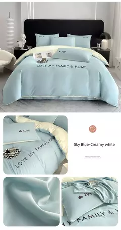 Conjunto de cama de algodão egípcio com lençol, capa de edredão, fronhas, roupa de cama, rei, rainha, duplo, duplo, luxo nórdico