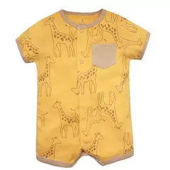 Macacão de manga curta para bebês meninas e meninos, 100% algodão, roupas recém-nascidas, macacões infantis, roupas infantis, verão, 2023 - loja online