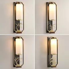 Lâmpada de parede para sala, novo estilo chinês, moderno simples lâmpada retro, TV fundo, Hotel Quarto lâmpada de cabeceira na internet