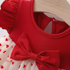 Vestido de verão com mangas voadoras para menina, vestido de princesa, edição coreana, pouco amor, vestido de aniversário, de 0 a 3 anos - loja online
