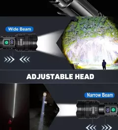 Mais poderosa lanterna led recarregável zoomable tocha de acampamento alta potência lanterna tática ao ar livre lâmpada de emergência - loja online