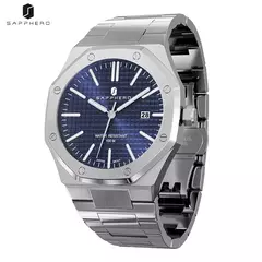 Imagem do Sapphero ouro rosa para homens relógios octagonais 30m relógios à prova dwaterproof água relógio de quartzo masculino negócios moda relógios para homem watche