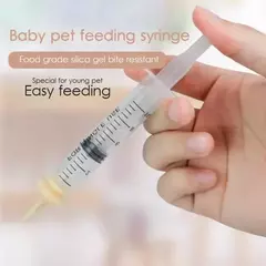 Imagem do Mamilo de alimentação para animais de estimação, chupeta de alimentação para cães e gatos, hamster, coelhos, gatinhos, filhotes, garrafa de alimentação, seringa com bico de silicone