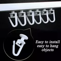 Imagem do Ganchos de cortina para Plissado Lápis, Forma Glider, Janela Cortina Runners, Cortinas de suspensão Acessórios, Ganchos de plástico, 100 Pcs, 200 Pcs