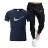 Fato casual com zíper masculino, secagem rápida, marca esportiva, verão, novo
