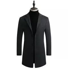 Casaco longo de algodão masculino, à prova de vento, Monocromático, Lã, Blended, Casual, Moda empresarial, Tamanho 5XL, Novo, Outono, Inverno, 2022 na internet