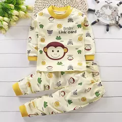 Conjunto pijama de algodão infantil, roupas íntimas de primavera e outono, bebês meninos e meninas Catoon - comprar online