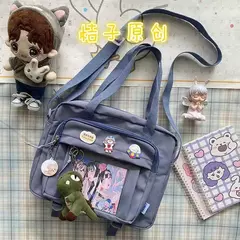 Bolsa Crossbody de Nylon Transparente para Mulheres Bolsa de Ombro Bolsa JK Meninas Japonesas do Ensino Médio, Bolsa de Livro Transparente, Segundo Elemento - loja online