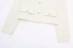 Imagem do TRAF-Casaco Cropped feminino com botão dourado, blazer bomber, streetwear chique, blusa de casacos femininos, moda primavera, 2022