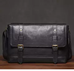 ROOG-Maleta de couro genuíno, bolsa mensageiro de luxo masculina, estilingue de ombro vintage, tiracolo para iPad 12.9 ", alta qualidade - Wolf Magazine