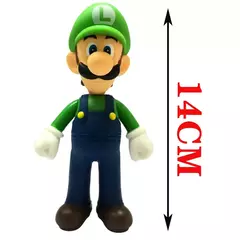 Imagem do 10 ~ 14cm super mario bros pvc figura de ação brinquedos bonecas modelo conjunto luigi yoshi burro kong cogumelo para crianças presentes aniversário
