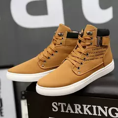 Sapato retrô de skate plataforma masculino, bota casual com renda, top alto, versão coreana, nova moda, outono, 2022 - comprar online