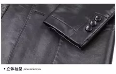Outono novo casaco de couro masculino terno lapela negócios casual jaqueta de couro masculino - Wolf Magazine