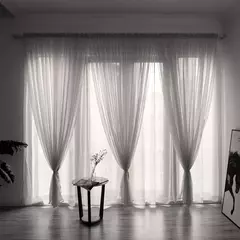 Cortinas transparentes de tule para sala de estar, cortina transparente para janela, haste de bolso, painel de quarto, decoração de tecido - comprar online