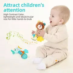 Chocalho de pelúcia macia Hand Grip Baby Toys Shaker Crinkle Squeaky Sensorial Acessórios de viagem para criança, Presentes - comprar online