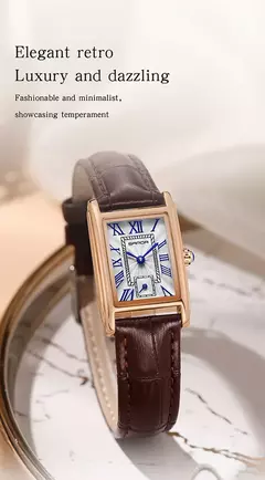 Sanda-relógio de pulso analógico empresarial para mulheres, design elegante, m