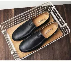 Couro de vaca natural masculino mocassins de couro genuíno italiano, sapatos de vestido masculino, calçado formal, casual, marca, venda - loja online