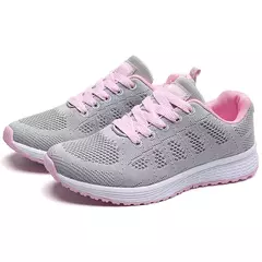 Tênis respiráveis para mulheres, plus size, sapatos de caminhada, tecido de malha, laço, calçado feminino, moda feminina, novo, 2024 - Wolf Magazine