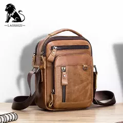Marca 100% de couro genuíno dos homens sacos ombro saco do mensageiro para home na internet
