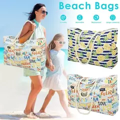 Saco de praia impermeável de tamanho grande para mulheres, bolsa de ombro para