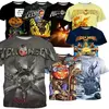 Banda de rock heavy metal masculina camiseta de Halloween, gola redonda, manga curta, top unissex casual, novo, venda quente, impresso em 3D, 2024