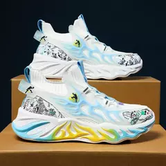 Imagem do Sapatilhas High Street Graffiti para homens e mulheres, tênis de corrida leve Blade, meias de amortecimento confortáveis, calçados esportivos, calçados masculinos